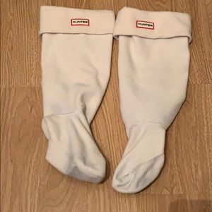 HUNTER tall boot socks in cream Sz L